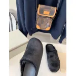 Marni Black LONG-HAIR CALFSKIN FUSSBETT SABOT Slide SBMR000600P412200N99
