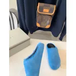 Marni Blue LONG-HAIR CALFSKIN FUSSBETT SABOT Slide SBMR000600P412200B56