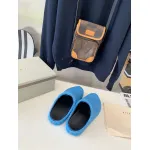 Marni Blue LONG-HAIR CALFSKIN FUSSBETT SABOT Slide SBMR000600P412200B56