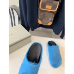 Marni Blue LONG-HAIR CALFSKIN FUSSBETT SABOT Slide SBMR000600P412200B56