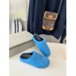 Marni Blue LONG-HAIR CALFSKIN FUSSBETT SABOT Slide SBMR000600P412200B56