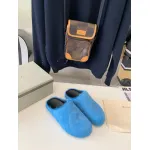 Marni Blue LONG-HAIR CALFSKIN FUSSBETT SABOT Slide SBMR000600P412200B56