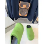 Marni Green LONG-HAIR CALFSKIN FUSSBETT SABOT Slide SBMR000600P412200V07