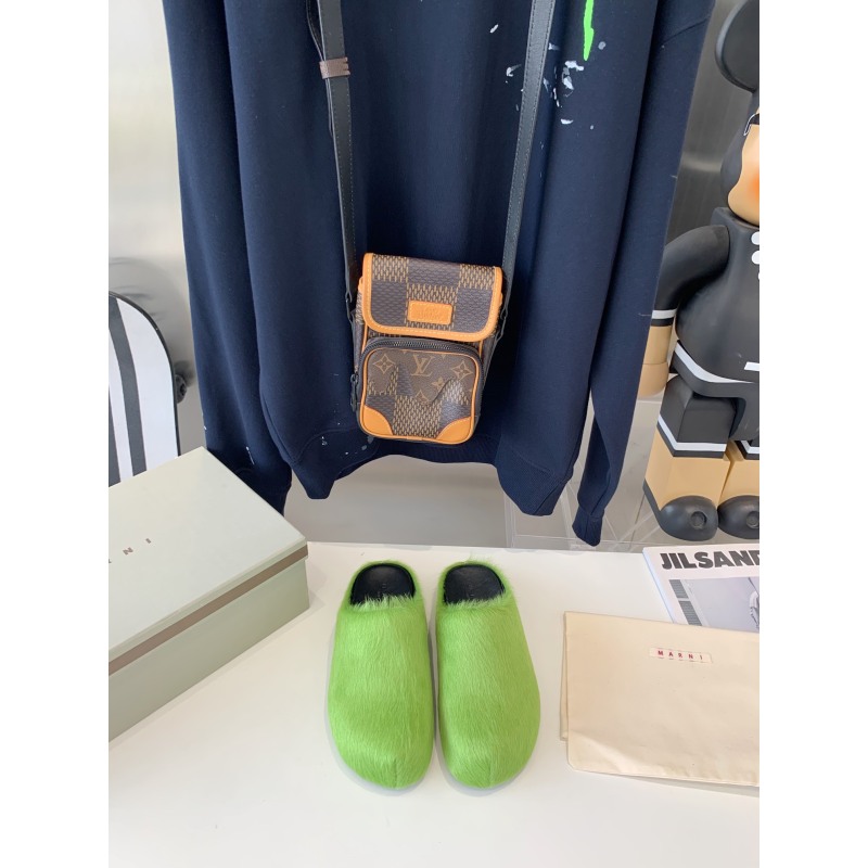 Marni Green LONG-HAIR CALFSKIN FUSSBETT SABOT Slide SBMR000600P412200V07
