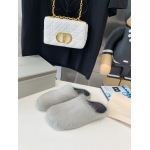 Marni Grey LONG-HAIR CALFSKIN FUSSBETT SABOT Slide SBMR000600P412200N30