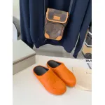 Marni Orange LONG-HAIR CALFSKIN FUSSBETT SABOT Slide SBMS004601P412200R09