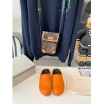 Marni Orange LONG-HAIR CALFSKIN FUSSBETT SABOT Slide SBMS004601P412200R09