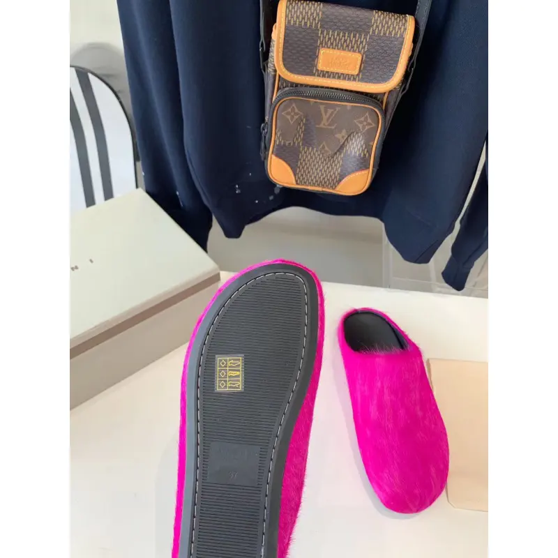 MARNI FUCHSIA Pink Fussbett Sabot Loafers Slide SBMR000600P412200C57