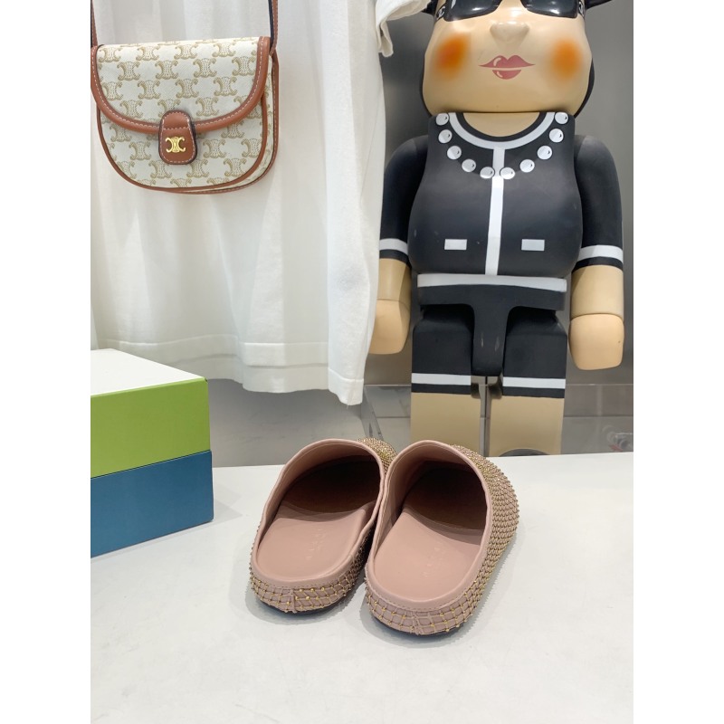 Marni Pink Fussbett Sabot Slide With Rhinestones