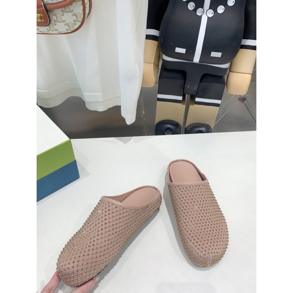 Marni Pink Fussbett Sabot Slide With Rhinestones