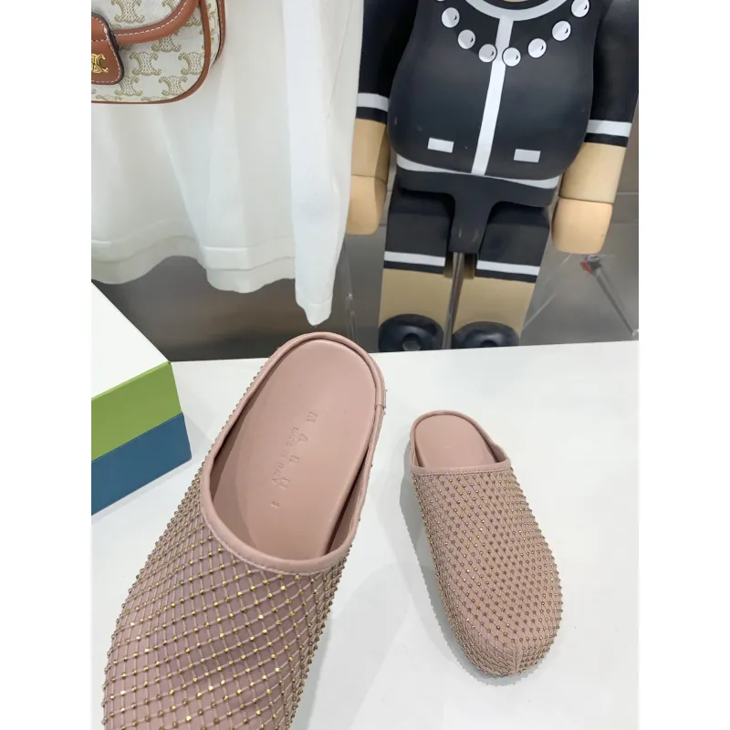 Marni Pink Fussbett Sabot Slide With Rhinestones