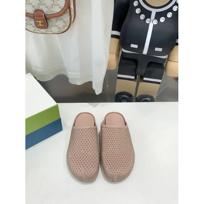 Marni Pink Fussbett Sabot Slide With Rhinestones