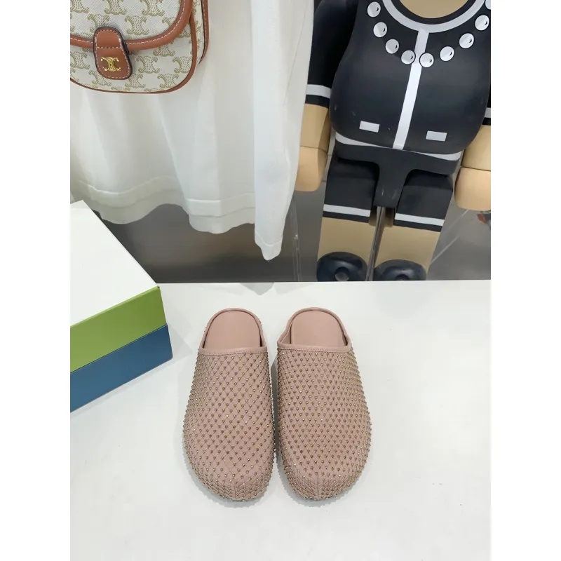 Marni Pink Fussbett Sabot Slide With Rhinestones