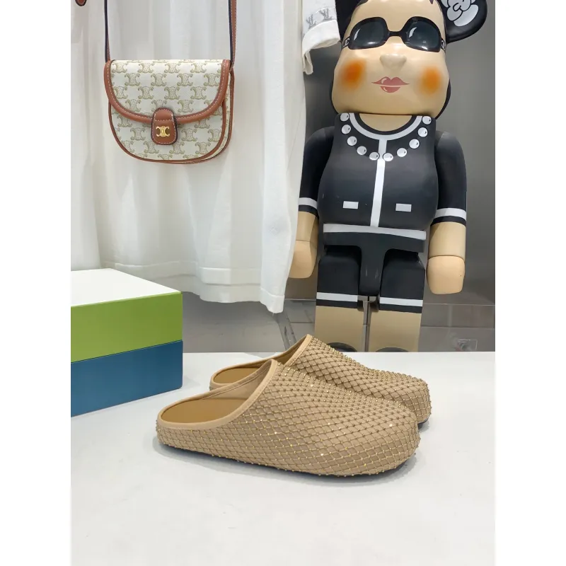 Marni Yellow Fussbett Sabot Slide With Rhinestones