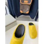 Marni Yellow LONG-HAIR CALFSKIN FUSSBETT SABOT Slide SBMR000600P412200C59