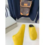 Marni Yellow LONG-HAIR CALFSKIN FUSSBETT SABOT Slide SBMR000600P412200C59