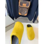 Marni Yellow LONG-HAIR CALFSKIN FUSSBETT SABOT Slide SBMR000600P412200C59