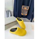 Marni Yellow LONG-HAIR CALFSKIN FUSSBETT SABOT Slide SBMR000600P412200C59