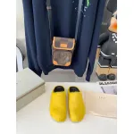 Marni Yellow LONG-HAIR CALFSKIN FUSSBETT SABOT Slide SBMR000600P412200C59