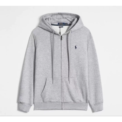 Polo Ralph Lauren Double-Knit Full-Zip Hoodie Grey 01