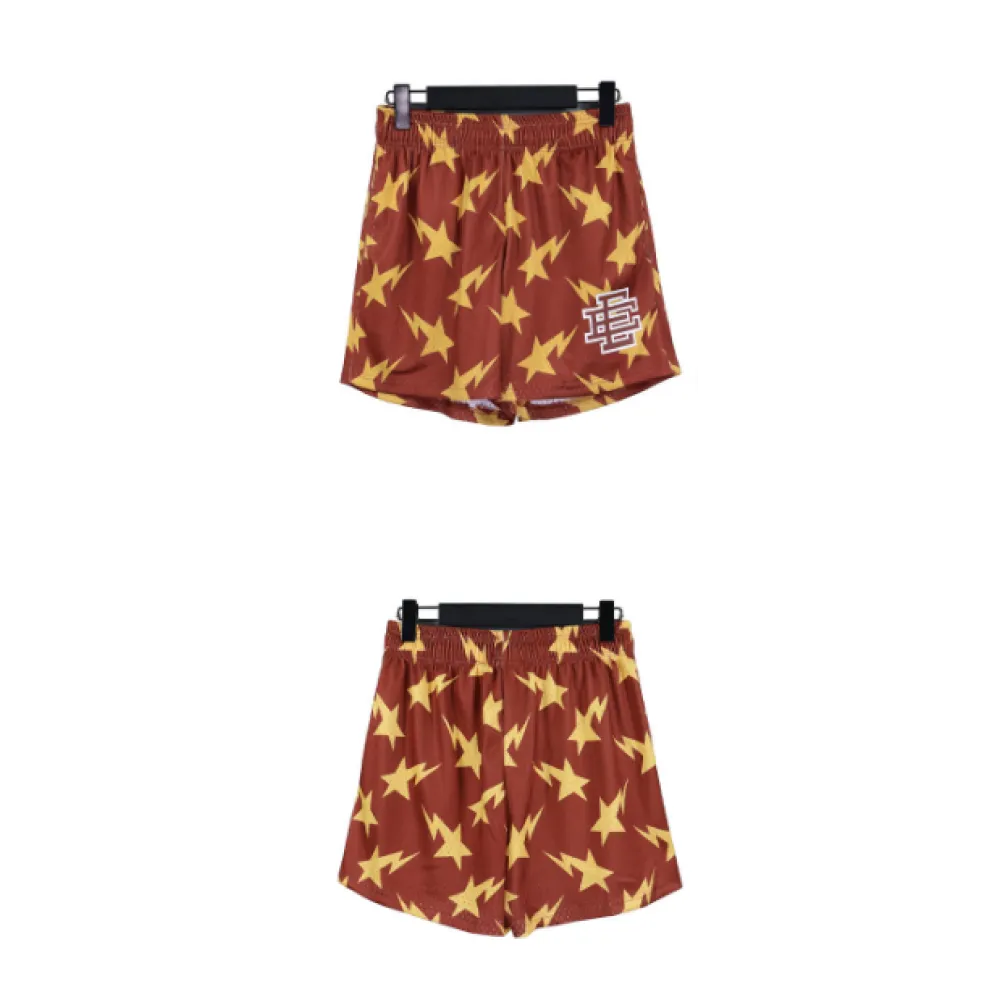 eric emanuel x bape miami basic short brown/yellow fw19