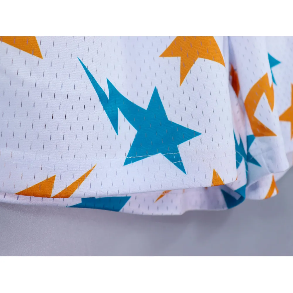 eric emanuel x bape miami basic short white/teal/orange fw19