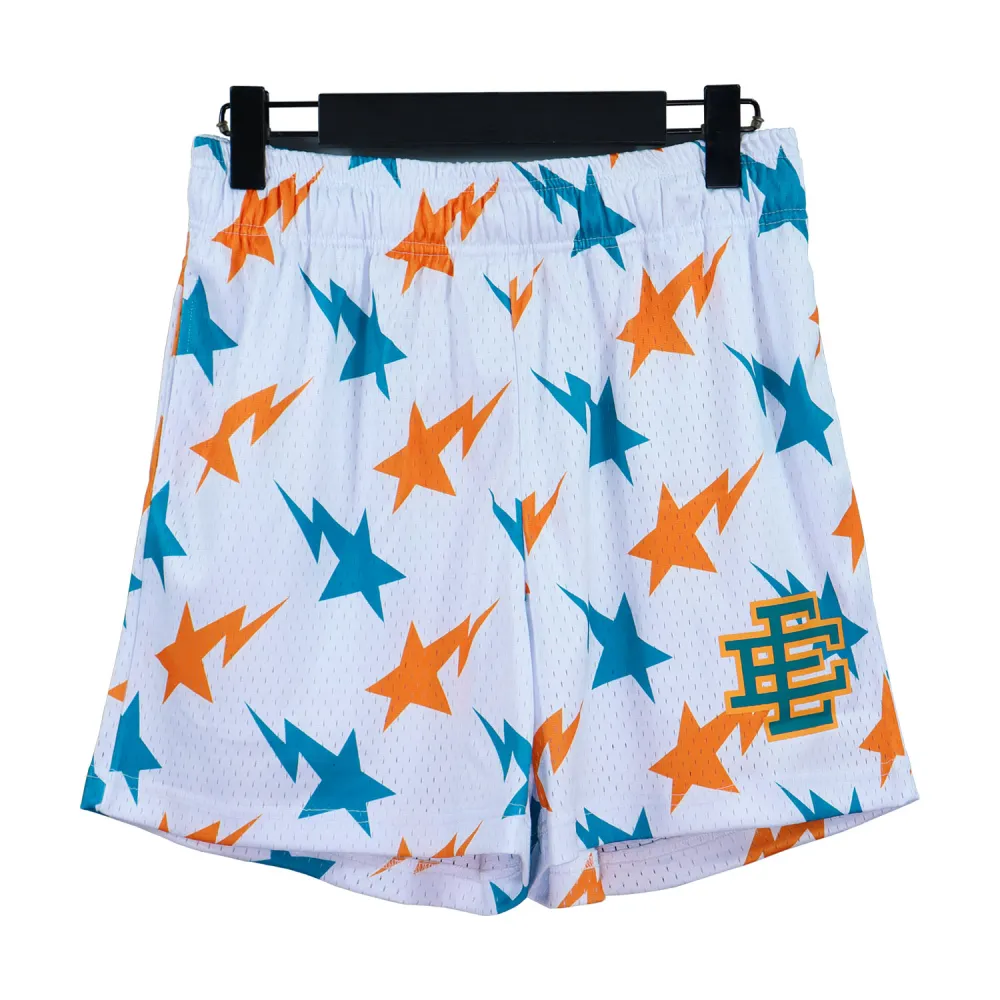 eric emanuel x bape miami basic short white/teal/orange fw19