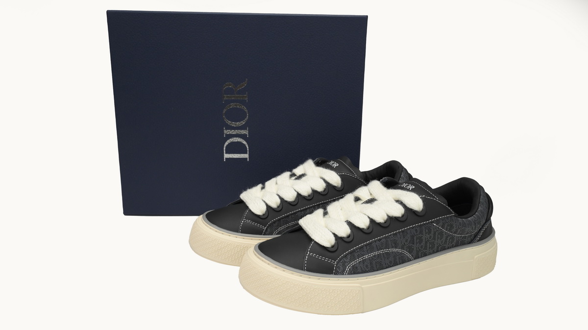 Dior B33 Sneaker Black Smooth Calfskin Oblique Jacquard 3SN272 ZIR1 6536