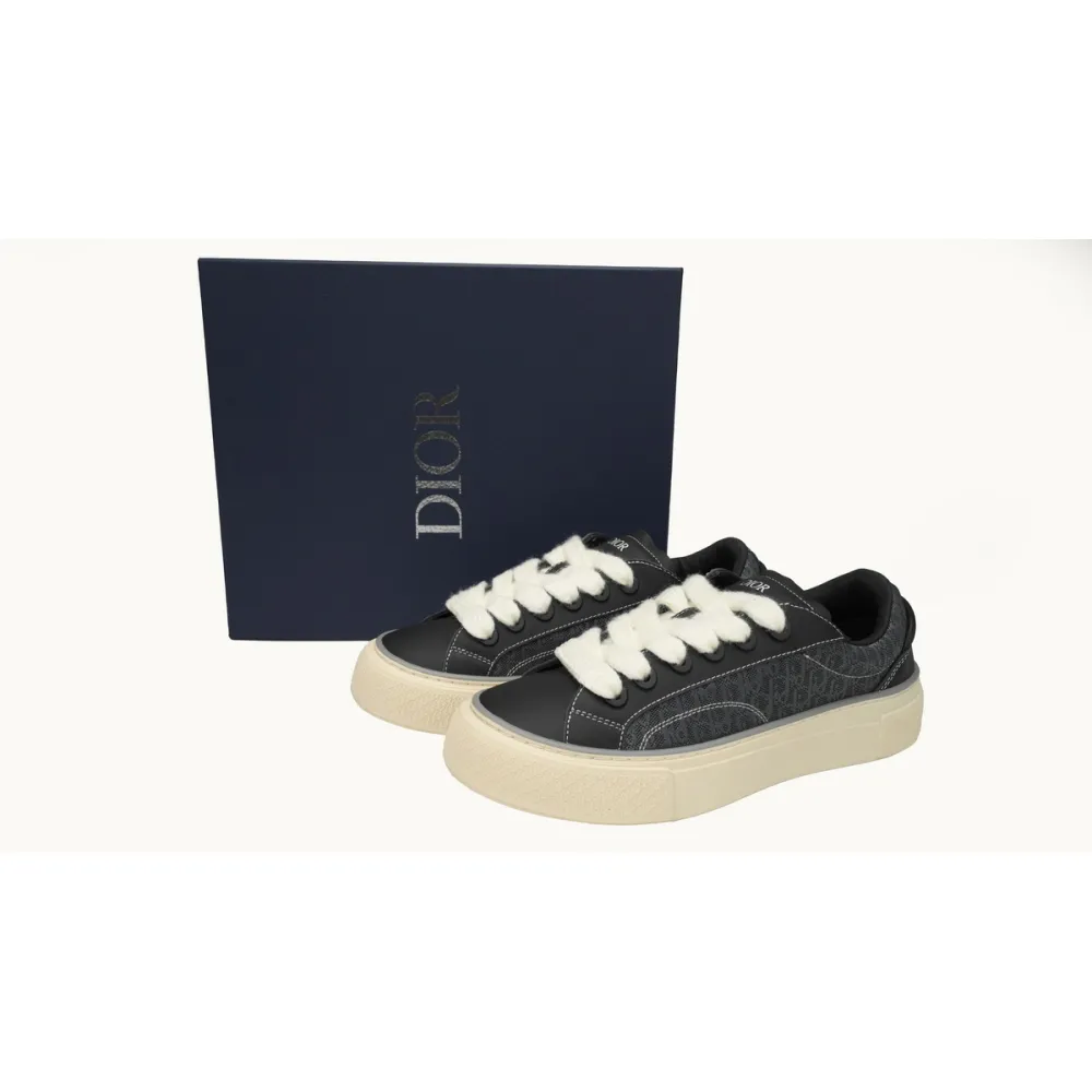 Dior B33 Sneaker Black Smooth Calfskin Oblique Jacquard 3SN272 ZIR1 6536