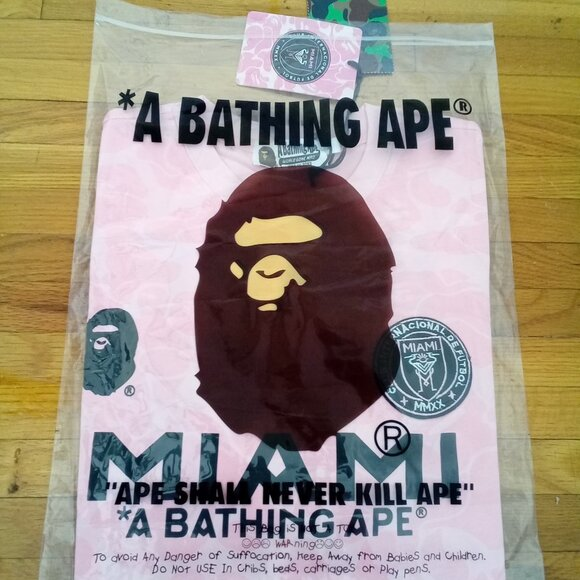 BAPE x Inter Miami CF Camo Tee Pink T-shirt