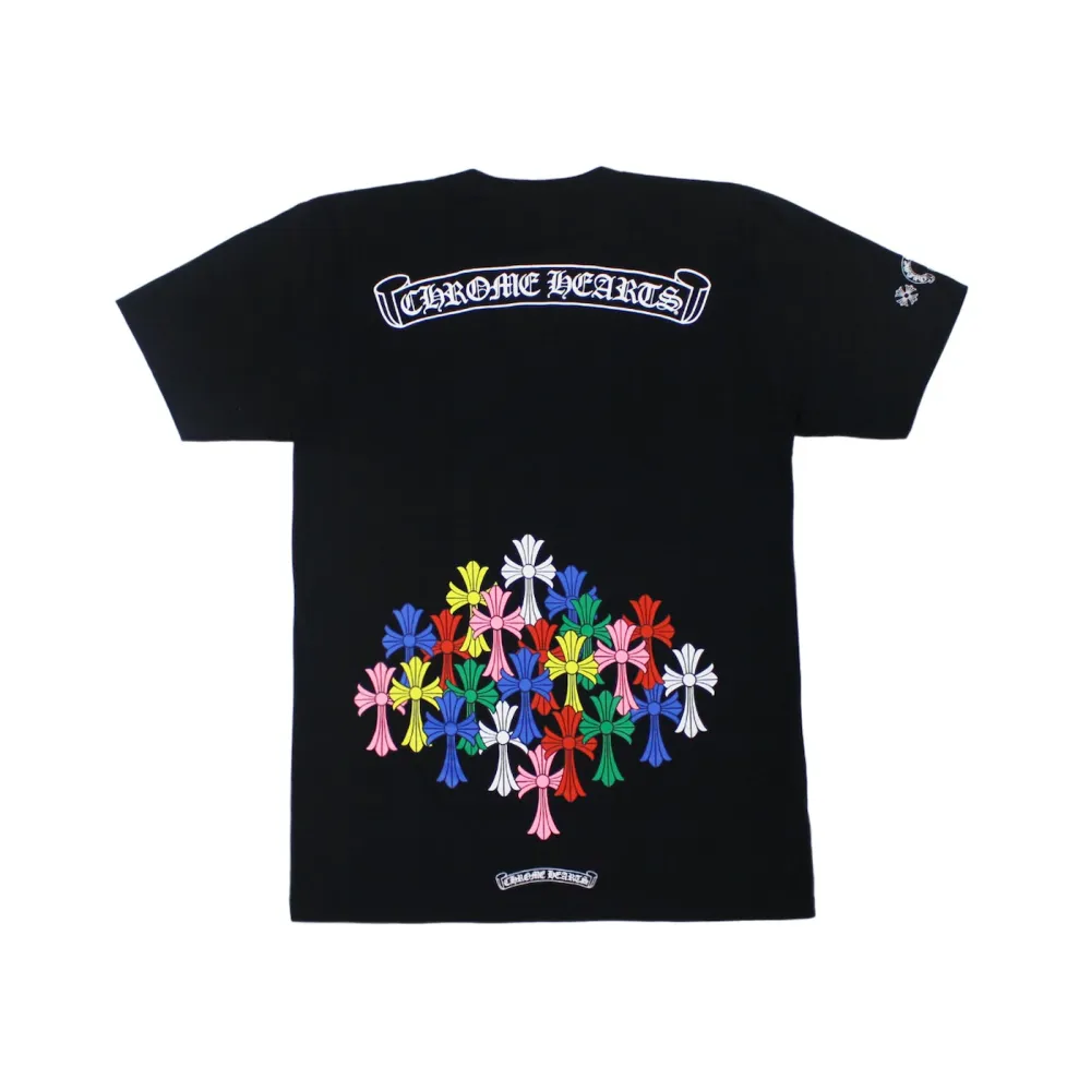 chrome hearts multi color cross t-shirt black