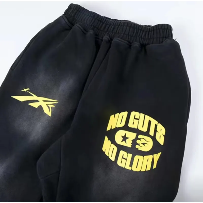 Hellstar No Guts No Glory Flare Bottom Sweatpants Midnight Dye Black