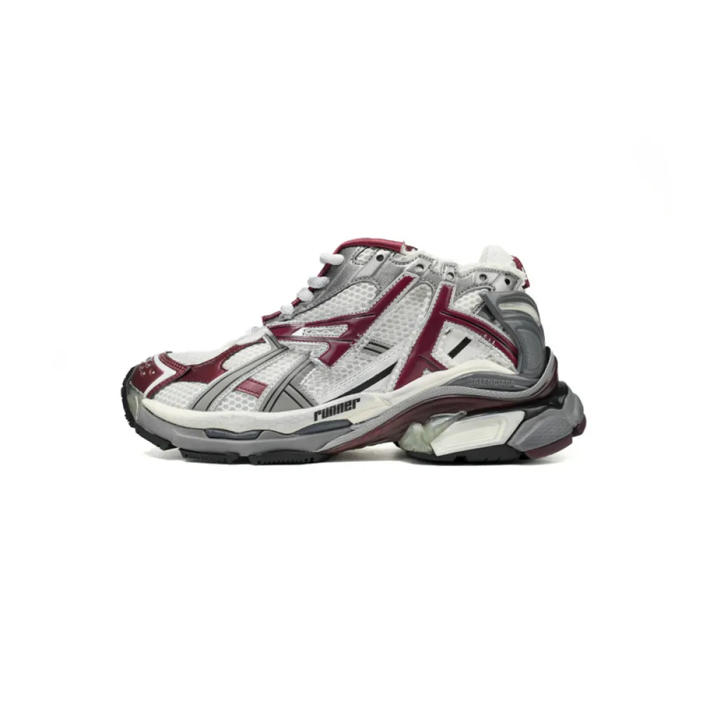 balenciaga runner white wine red