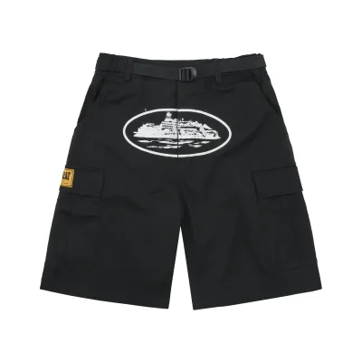 Corteiz Alcatraz Cargo Shorts Black 01