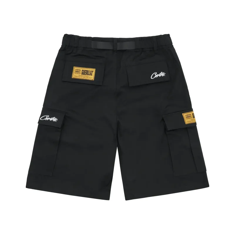 Corteiz Alcatraz Cargo Shorts Black