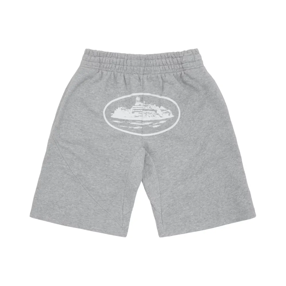 corteiz og alcatraz shorts heather grey