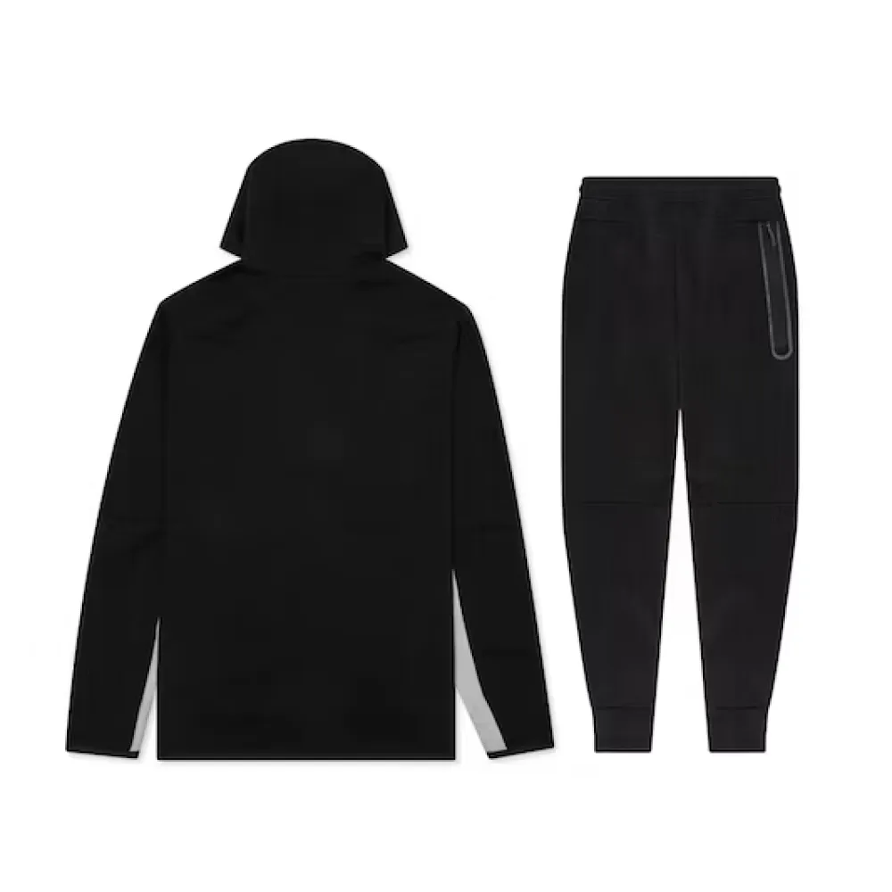 Nike Sportswear Tech Fleece Full Zip Hoodie & Joggers Set Black/Dark Grey Heather/White