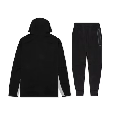 Nike Sportswear Tech Fleece Full Zip Hoodie & Joggers Set Black/Dark Grey Heather/White 02