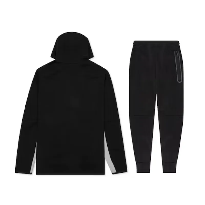 Nike Sportswear Tech Fleece Full Zip Hoodie & Joggers Set Black/Dark Grey Heather/White