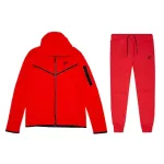 Nike Sportswear Tech Fleece Full Zip Hoodie & Joggers Set University Red