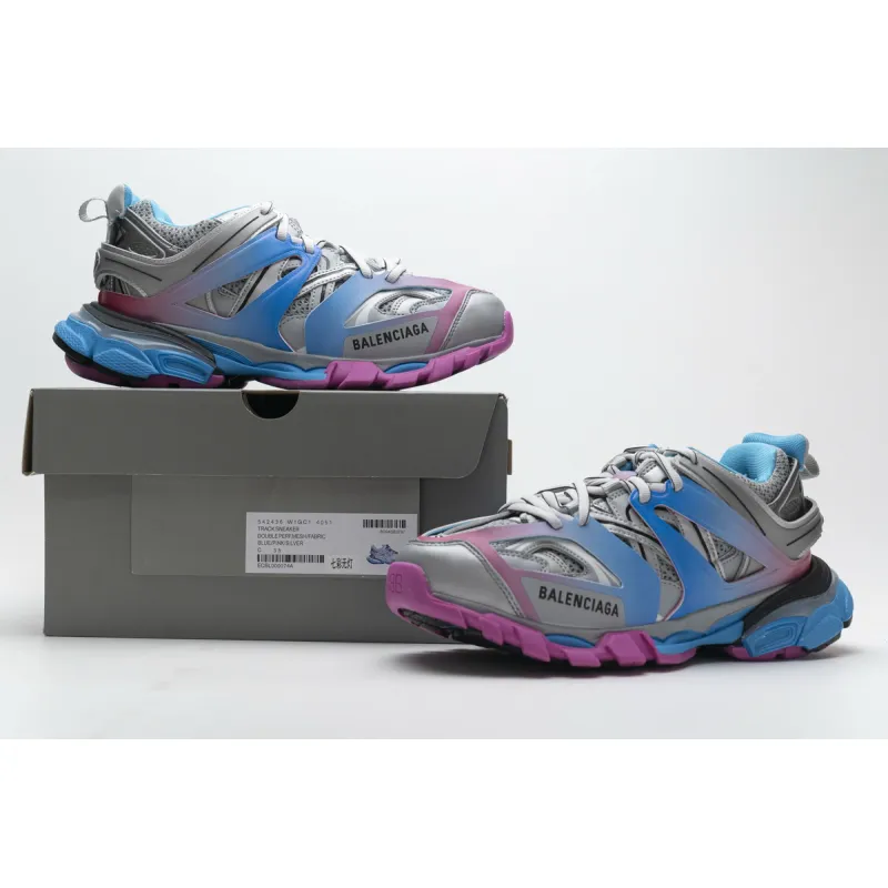 Balenciaga Track Trainer Blue Pink Silver 542436 W1GC1 4051