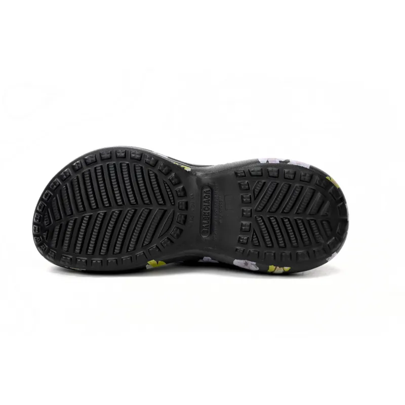 BALENCIAGA Pool Crocs Watermark Black 677389 W1S8G 6556