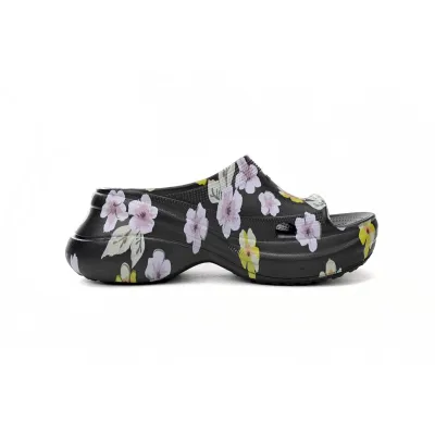 BALENCIAGA Pool Crocs Watermark Black 677389 W1S8G 6556 02