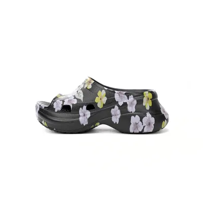 BALENCIAGA Pool Crocs Watermark Black 677389 W1S8G 6556 01