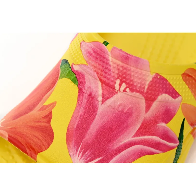 BALENCIAGA Pool Crocs Watermark Yellow 677389 W1S8F 7053