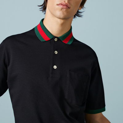 Gucci Cotton piquet polo with Web collar 701735 XJELJ 1043 02