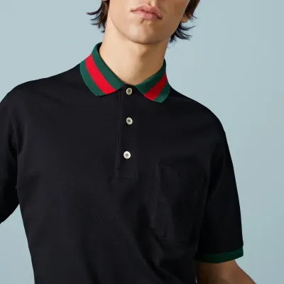 Gucci Cotton piquet polo with Web collar 701735 XJELJ 1043 02