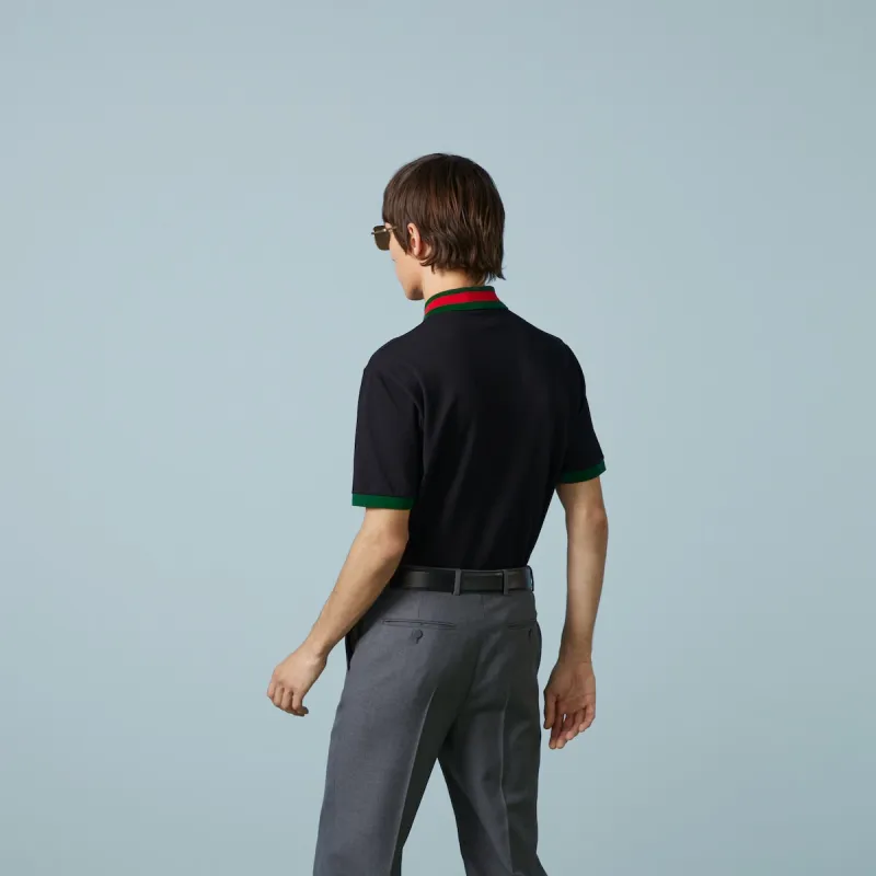 Gucci Cotton piquet polo with Web collar 701735 XJELJ 1043