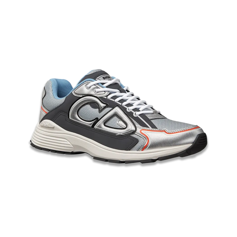 dior b30 silver-tone deep grey trainer