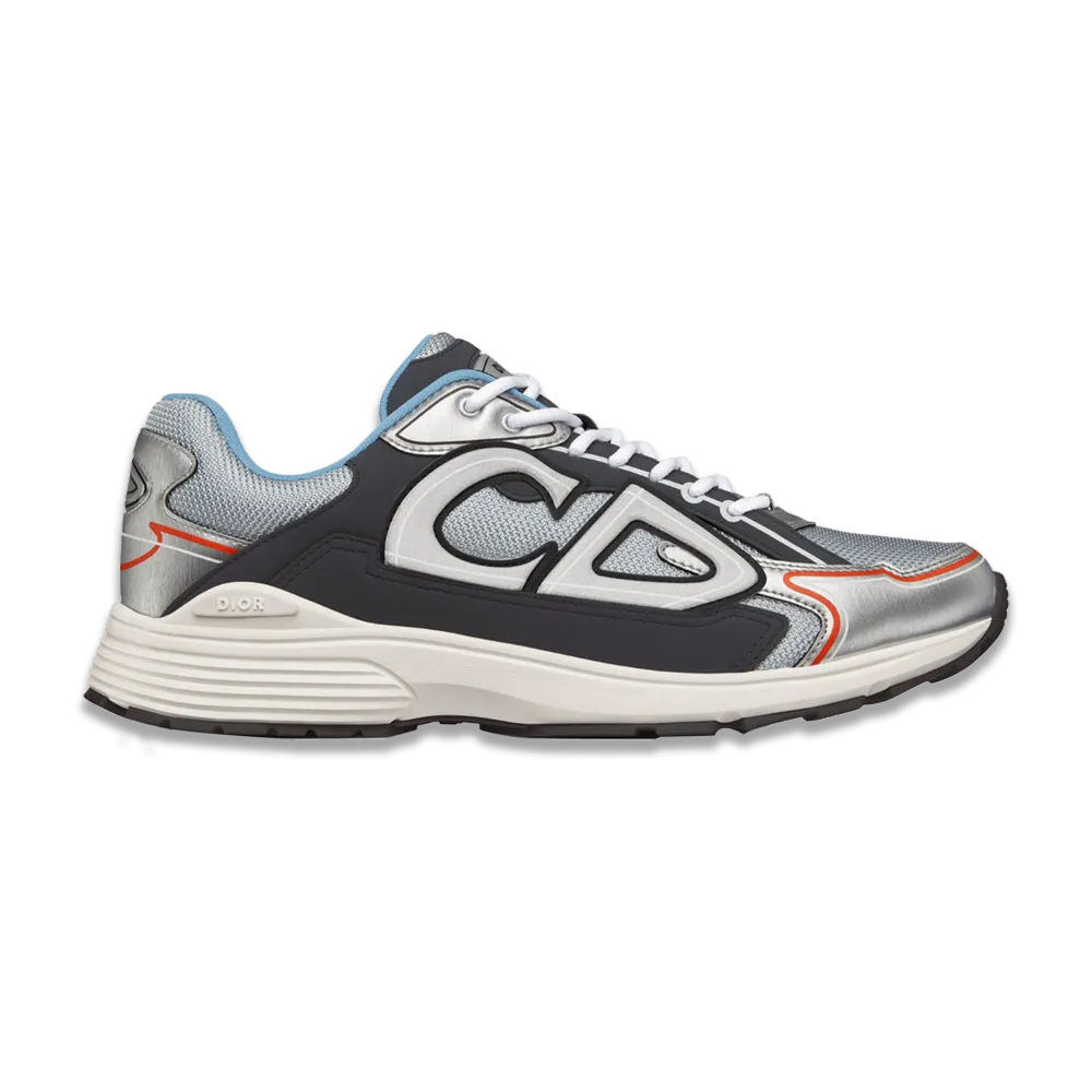 dior b30 silver-tone deep grey trainer